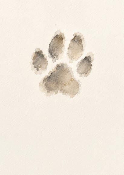 Beileidskarte Pfotenabdruck Hund Aquarell 2