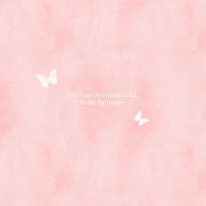 Beileidskarte rosa Schmetterling 2