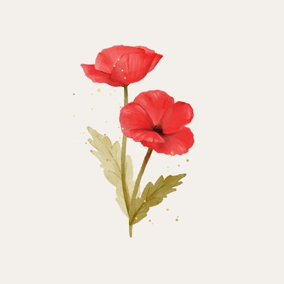 Beileidskarte rote Mohnblumen Aquarell 'Mitgefühl' 2