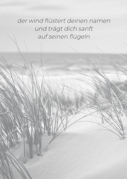Beileidskarte schwarzweiße Dünen 2