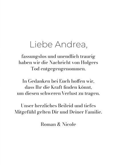 Beileidskarte schwarzweiße Dünen 3