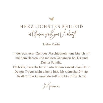 Beileidskarte Trockenzweig Aquarelloptik schlicht 3