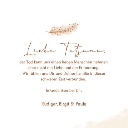 Beileidskarte Trockenzweige Strauß Aquarell in Beige 3
