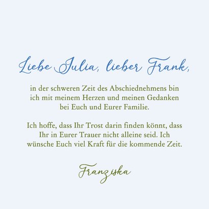Beileidskarte Vergissmeinnicht blau Blümchen Abschied 3