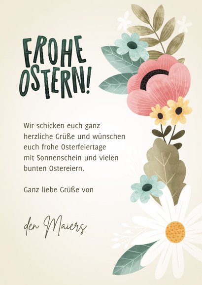 Blumige Karte Frohe Ostern 3