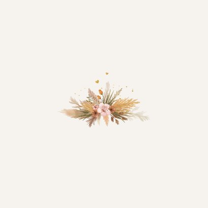 Boho-Einladungskarte Hochzeit Trockenblumen Deko Rückseite