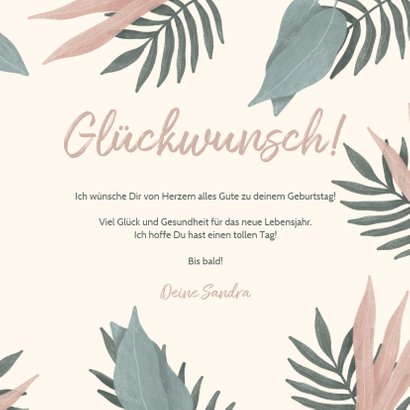 Botanische Glückwunschkarte zum Geburtstag mit Foto innen 3