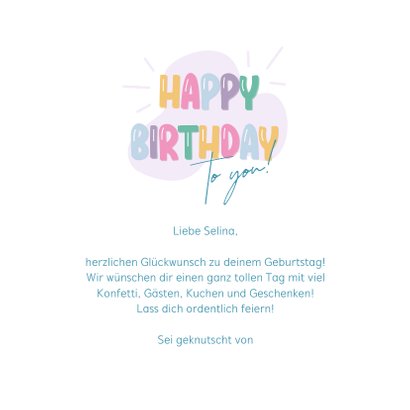 Bunte Geburtstagskarte Happy Birthday 3