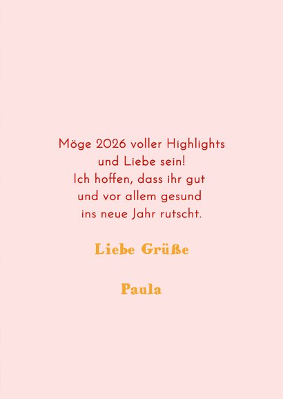 Bunte Neujahrskarte 2026 Jahreszahl verziert 3
