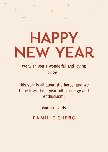 Chinesische Neujahrskarte Jahr des Feuer-Pferdes 3