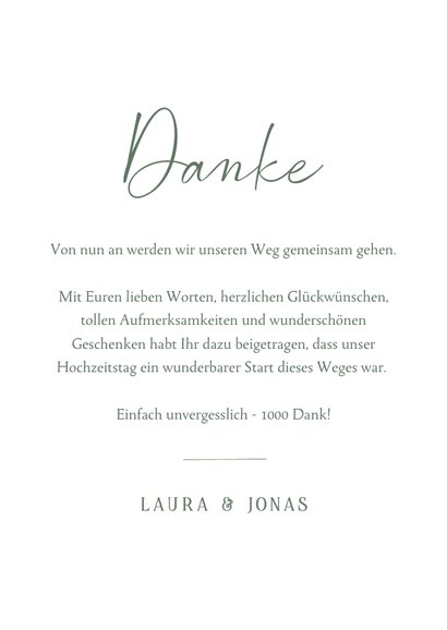 Dankeschönkarte Hochzeit Fotocollage & Wellenlinien 3