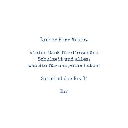 Dankeschönkarte Lehrer Nr. 1 3