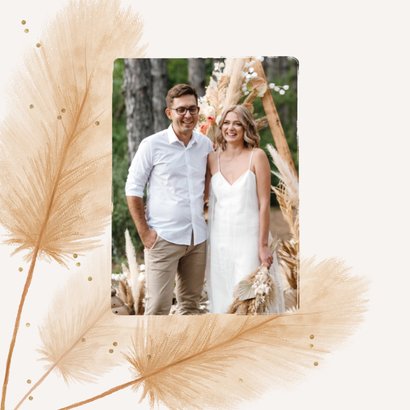 Dankeskarte Boho-Hochzeit Pampasgras Fotocollage 2