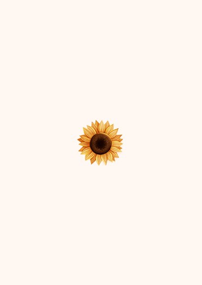 Dankeskarte Foto Sonnenblumen Herzchen Beige Rückseite