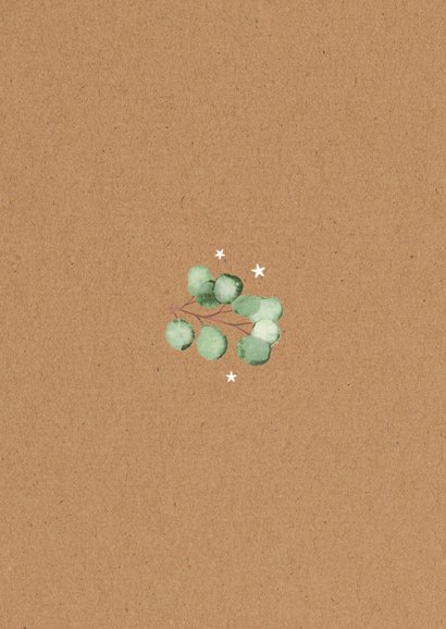 Dankeskarte Fotocollage Kommunion Eukalyptus auf Kraft Rückseite