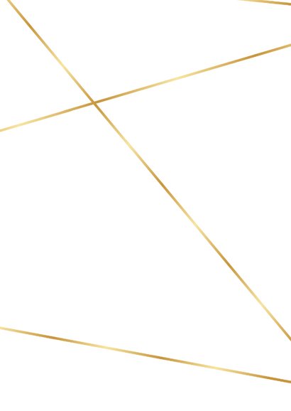 Dankeskarte Hochzeit Foto Linienspiel gold Rückseite