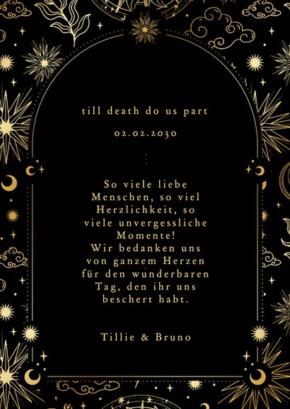 Dankeskarte Hochzeit Tattoo Astrologie mit Foto 3