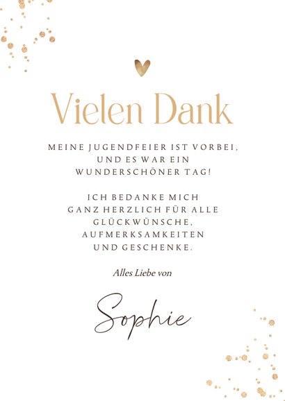 Dankeskarte Jugendfeier Foto & Blumenonrament 3