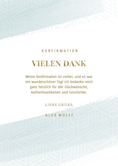 Dankeskarte Konfirmation Fotos grafischer Look 3