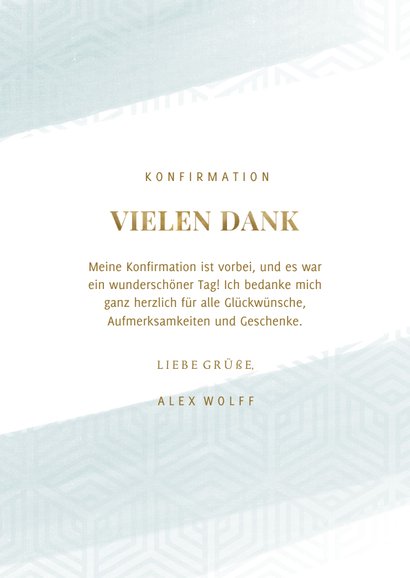 Dankeskarte Konfirmation Fotos grafischer Look 3