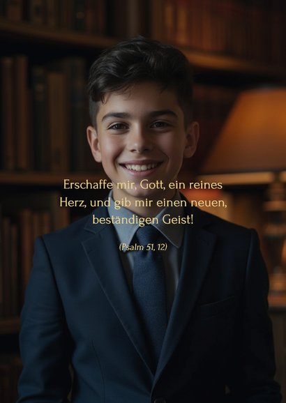 Dankeskarte Konfirmation großes Foto goldener Schriftzug 2