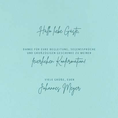 Dankeskarte Konfirmation modernes Lettering 3