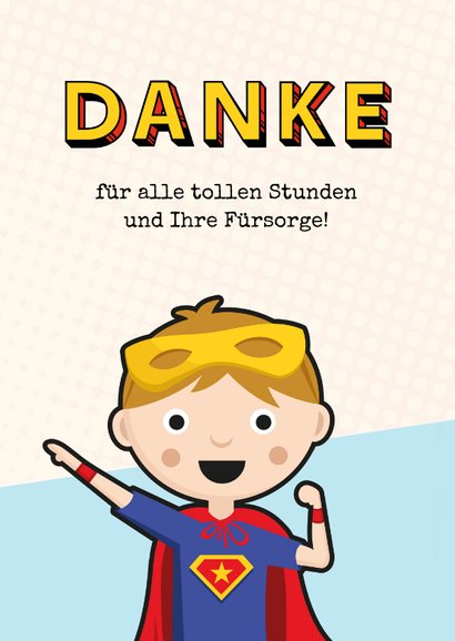 Dankeskarte Lehrer Superheld 2