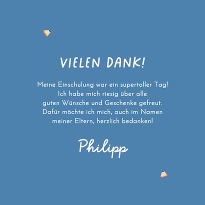 Dankeskarte Schulanfang Fotos & Bleistift-Schrift 3