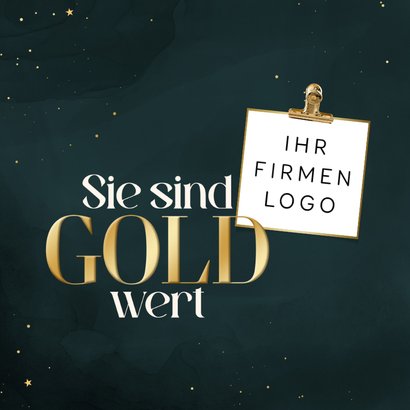 Dankeskarte 'Sie sind Gold wert' Weihnachten Firma 2