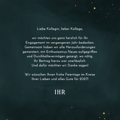 Dankeskarte 'Sie sind Gold wert' Weihnachten Firma 3