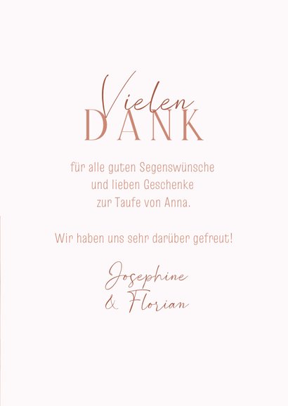 Dankeskarte Taufe rosa Berge Aquarell 3