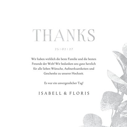 Dankeskarte 'Thanks' Foto und Eukalyptus Silber 3