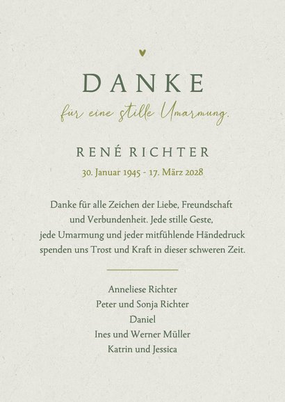 Dankeskarte Trauerkarte Baum Friedwald Aquarell 3