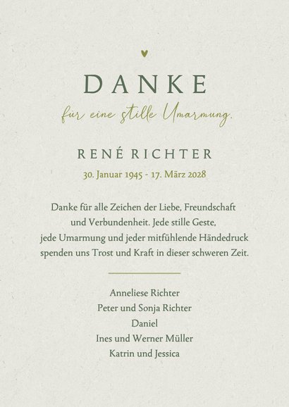 Dankeskarte Trauerkarte Baum Friedwald Aquarell 3
