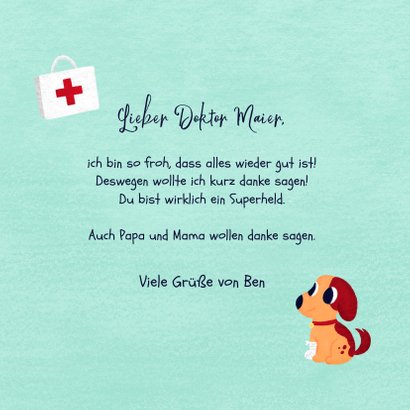 Dankeskarte von Kind für Arzt / Doktor 3