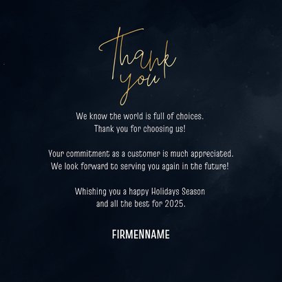 Dankeskarte Weihnachten international 'Thank you' 3