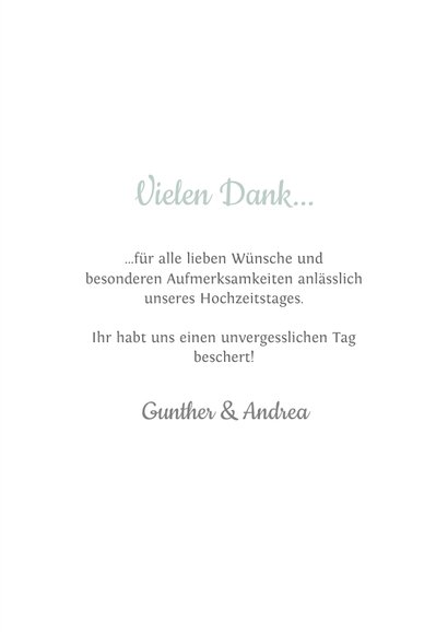 Dankeskarte zum Hochzeitstag blaue Blumen 3