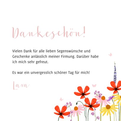 Dankeskarte zur Firmung Herzfoto & Blumenwiese 3