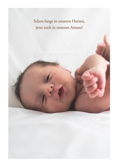 Dankeskarte zur Geburt eigenes Foto rosa Aquarell 2