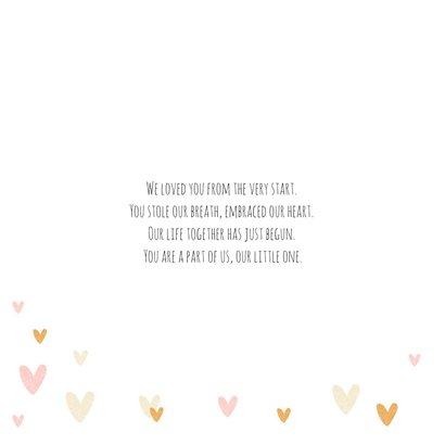 Dankeskarte zur Geburt eigenes Foto und Herzchenrahmen 2