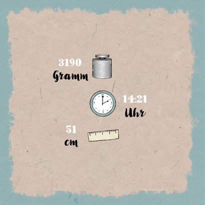 Dankeskarte zur Geburt Foto und Oldtimer 2