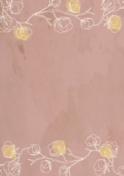 Dankeskarte zur heiligen Kommunion mit Rosen und Klecksen Rückseite