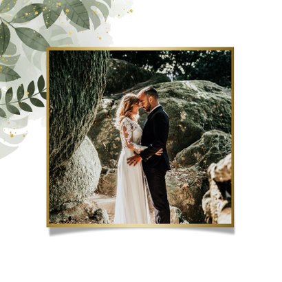 Dankeskarte zur Hochzeit botanisch mit Foto und Wasserfarbe 2
