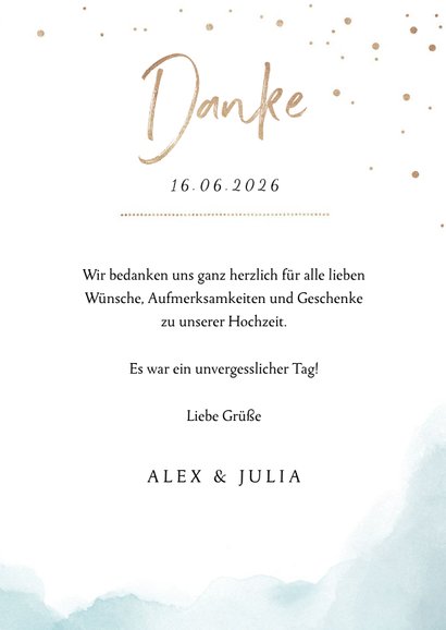 Dankeskarte zur Hochzeit Strandfeeling mit Foto 3