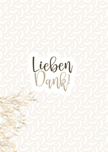 Dankeskarte zur Jugendweihe mit Gräsern und Goldlook-Muster 2