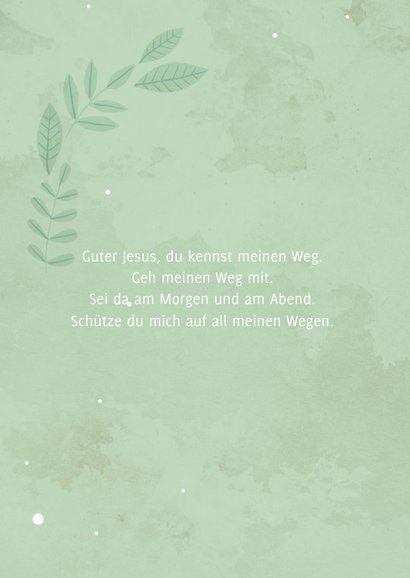 Dankeskarte zur Kommunion mit grünen Ranken 2