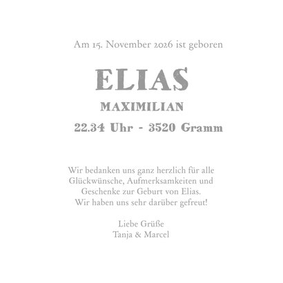 Danksagung Geburt eigene Fotos & Stempel 3