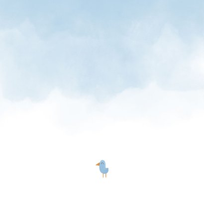 Danksagung Geburt Elefant blau Foto innen Rückseite