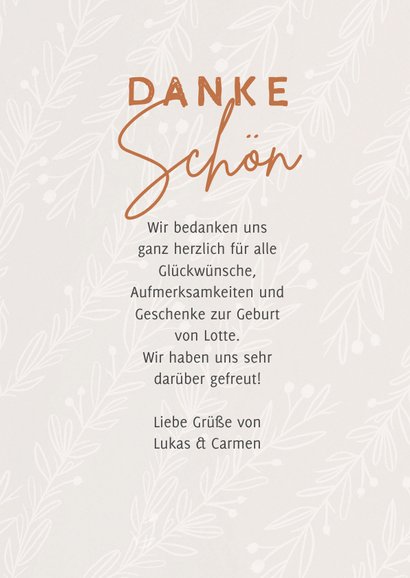 Danksagung Geburt Fotocollage und kleine Send a Smile