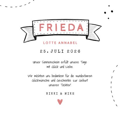 Danksagung Geburt Mädchen Fotos & Doodles 3